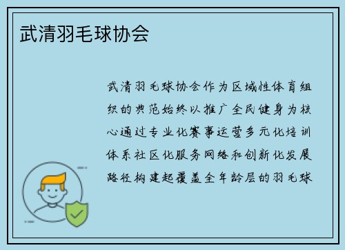 武清羽毛球协会